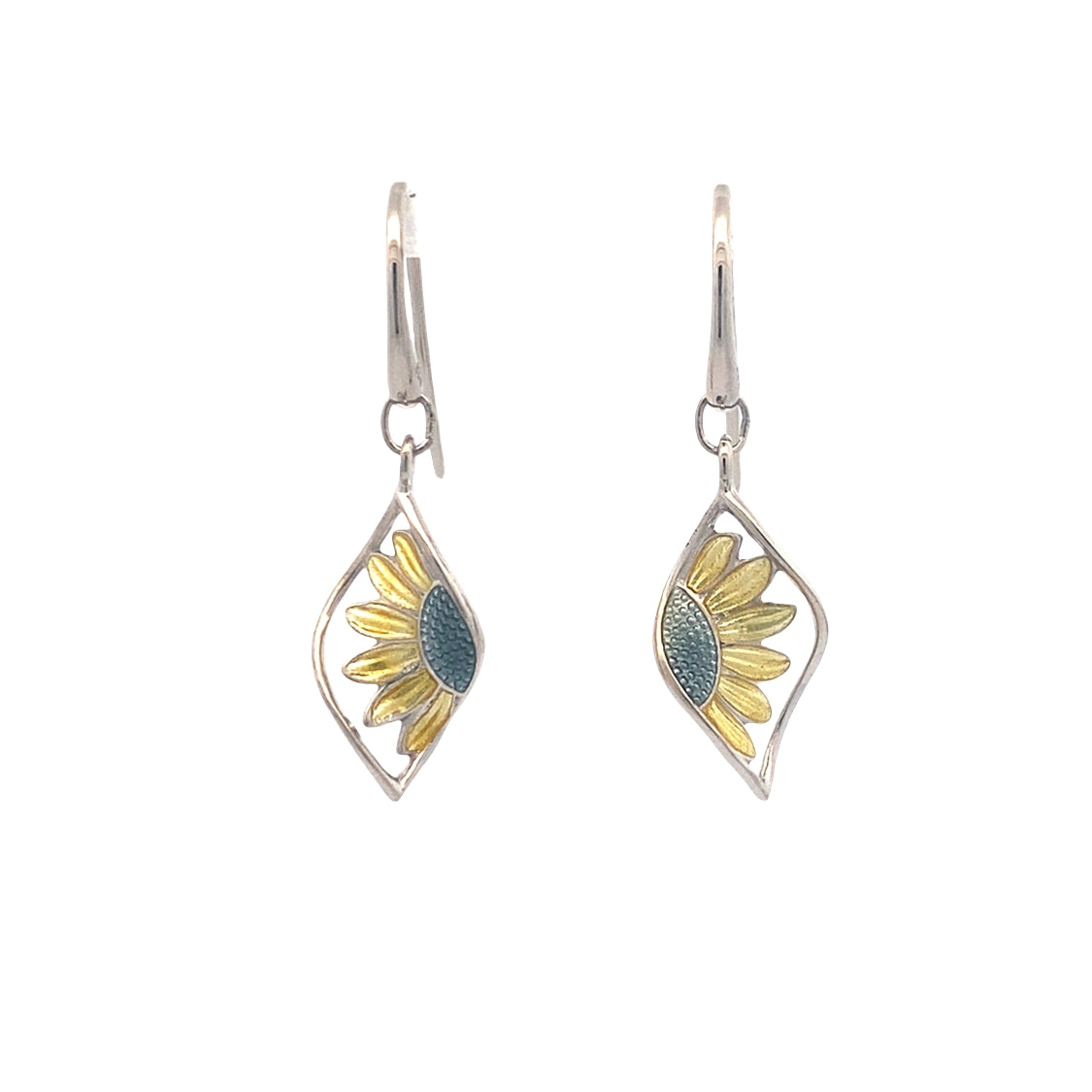 Sunflower Twist Earrings in Sterling Silver by Nicole Barr