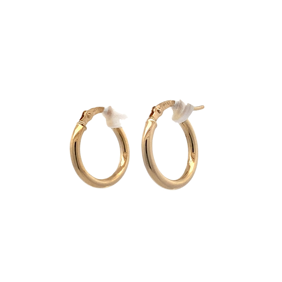 Small Tube Hoop Earrings in Yellow Gold