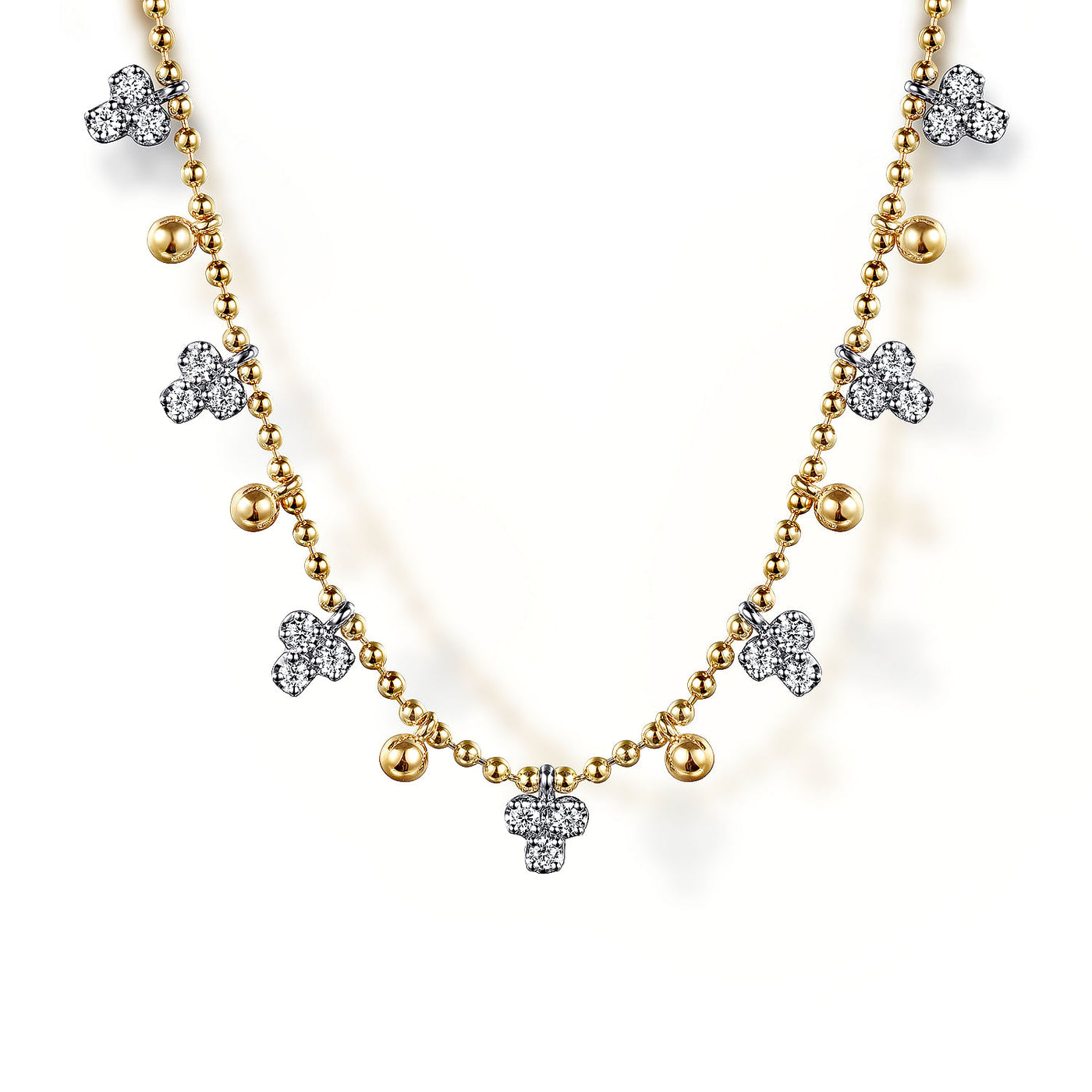 Diamond Droplet Necklace in Two-Tone Gold by Gabriel & Co.