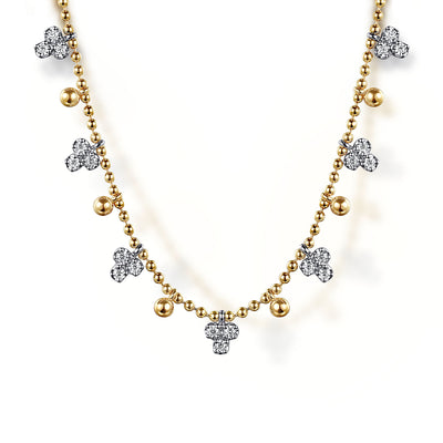 Diamond Droplet Necklace in Two-Tone Gold by Gabriel & Co.
