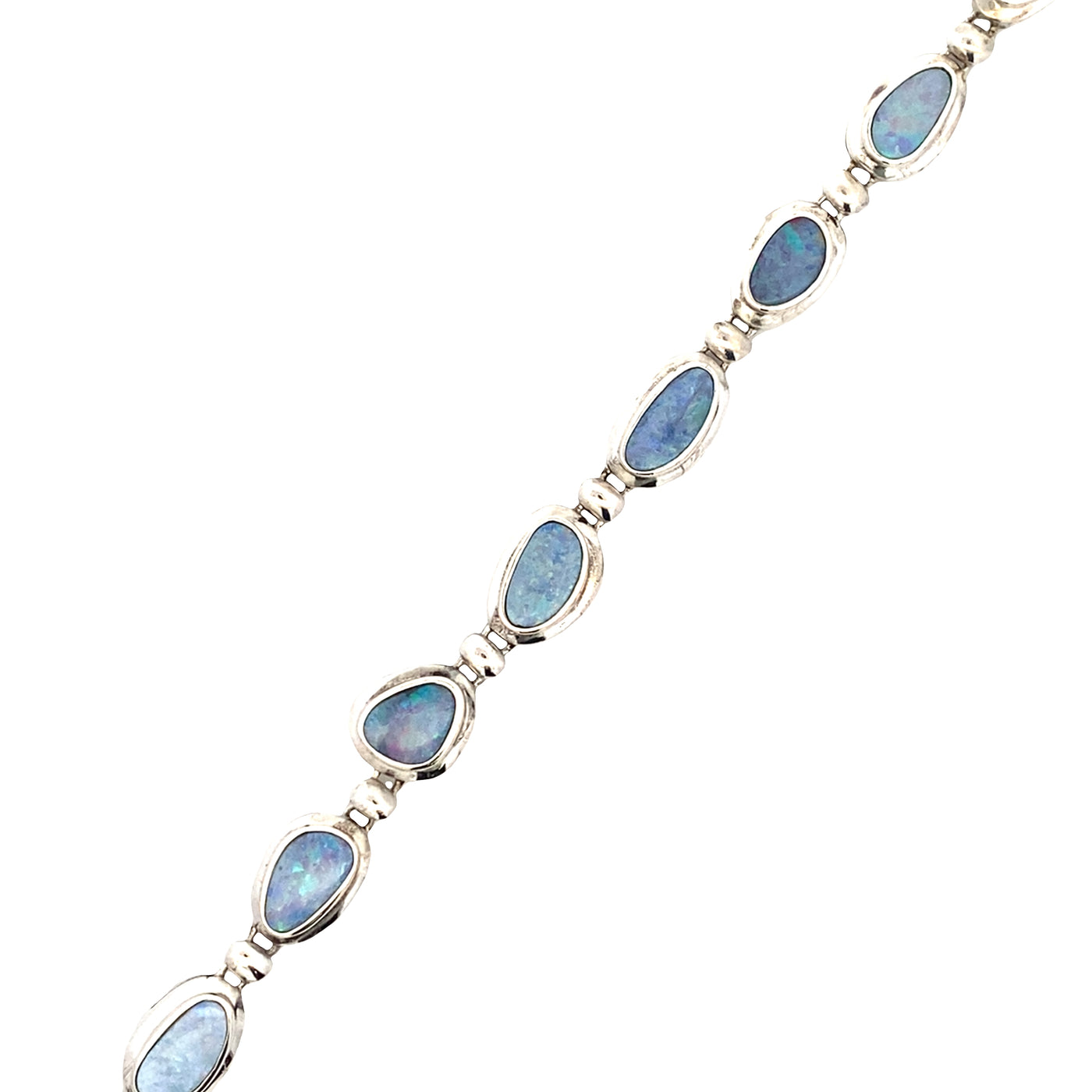 ESTATE Opal Doublet Station Bracelet in Silver