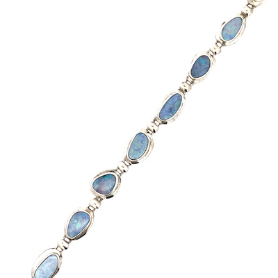 ESTATE Opal Doublet Station Bracelet in Silver