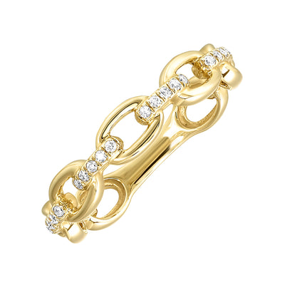 10 Karat Chain Link Diamond Fashion Ladies Ring RG11802-1YSC