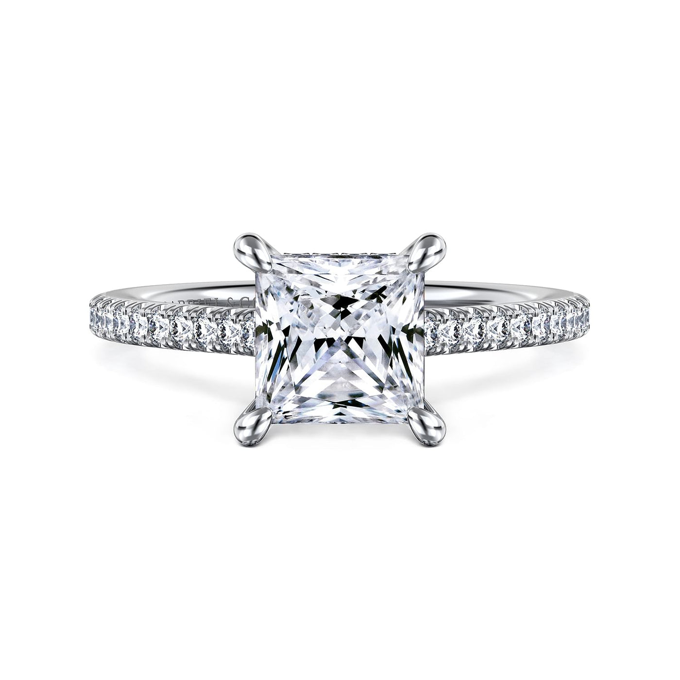 Princess Cut Engagement Ring in White Gold by Gabriel & Co.