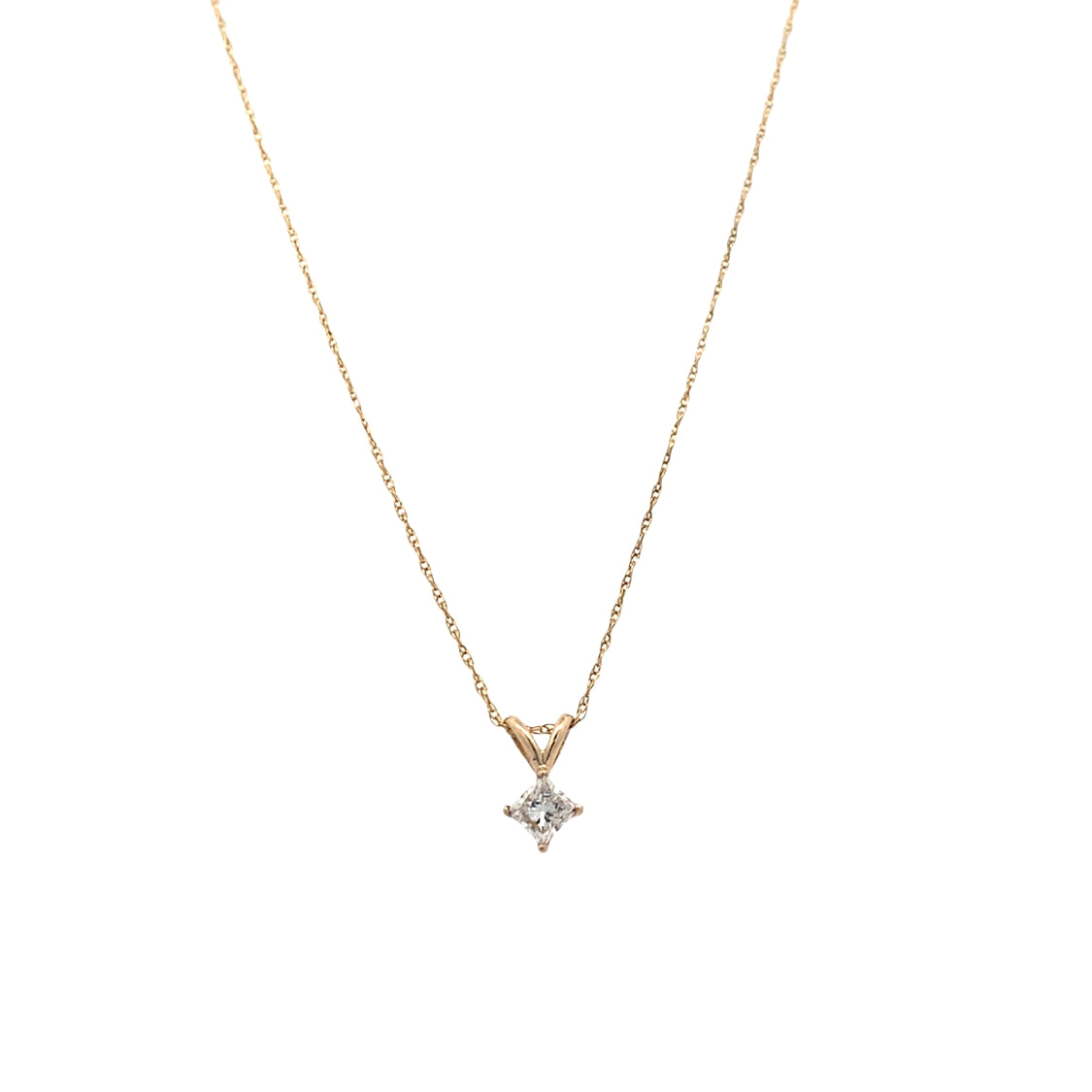 ESTATE Diamond Solitaire Pendant in Yellow Gold