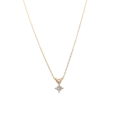 ESTATE Diamond Solitaire Pendant in Yellow Gold