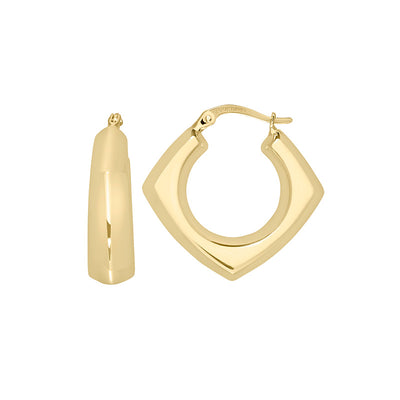 HP Puffy Hoop Earrings in Yellow Gold