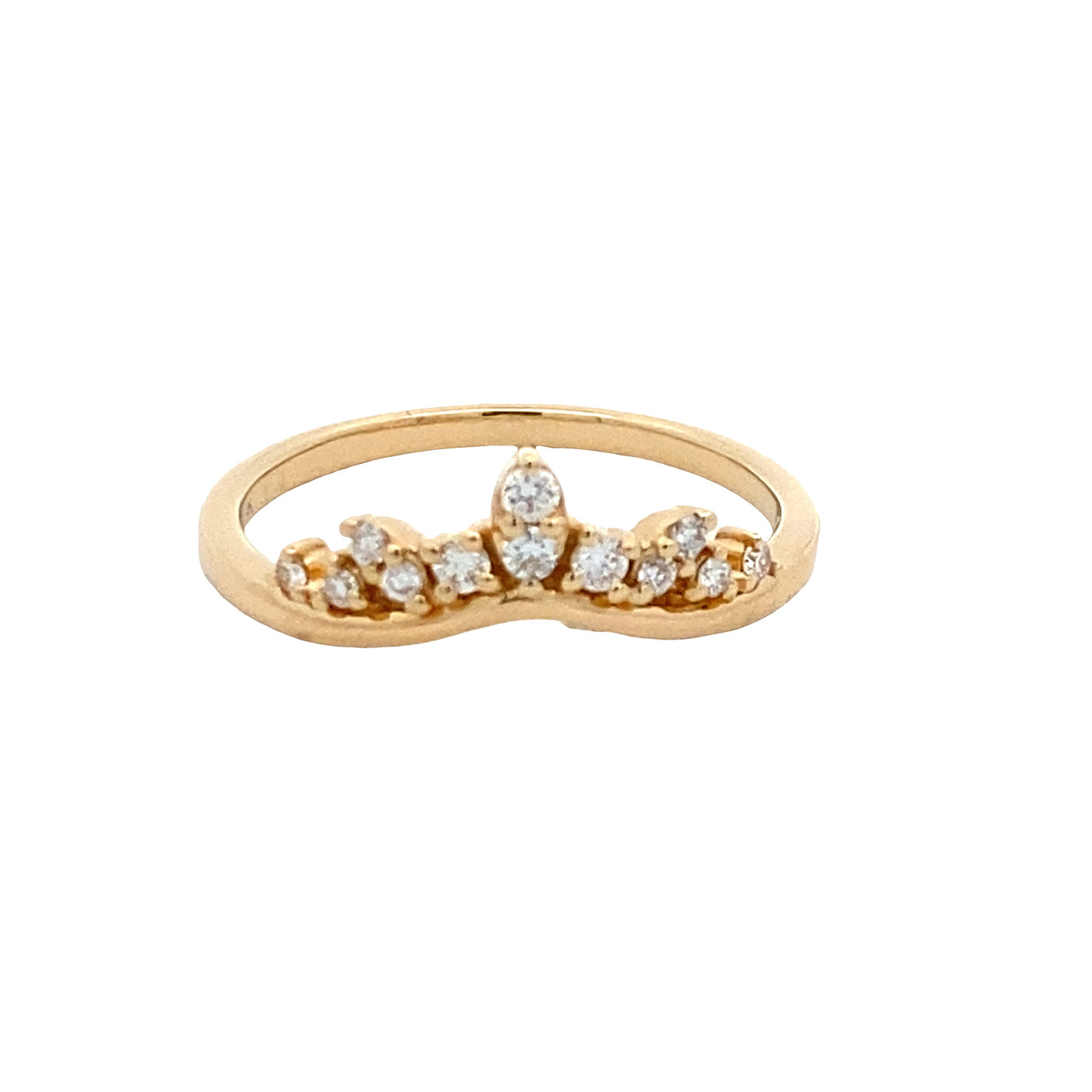 Curved Diamond Band in Yellow Gold by Allison Kaufman