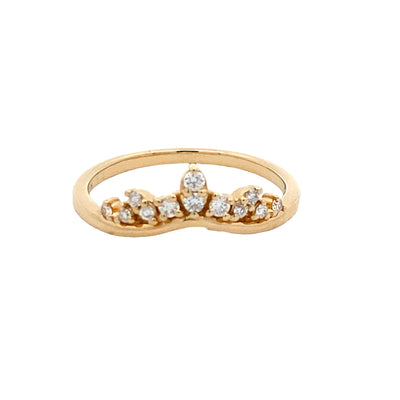 Curved Diamond Band in Yellow Gold by Allison Kaufman