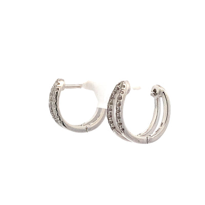 Diamond Huggie Earrings in White Gold