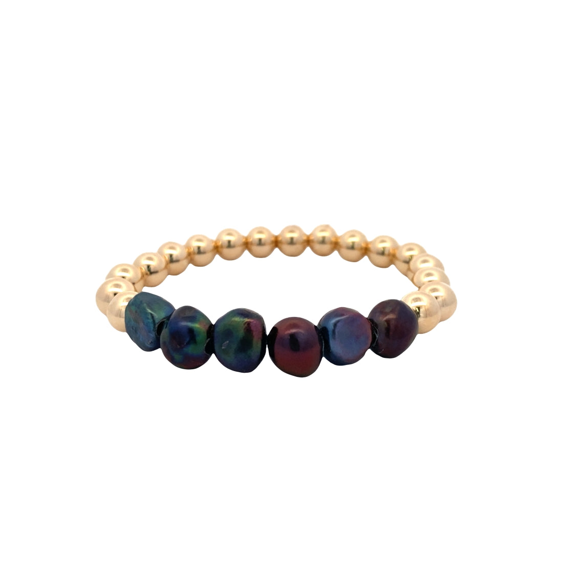Stretch Beaded Bracelet with Cinder Pearls by Karen Lazar
