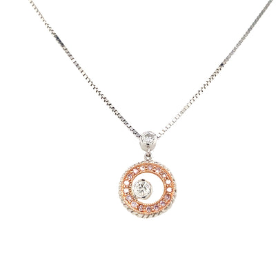 ESTATE Diamond Circle Pendant in Two-Tone Gold
