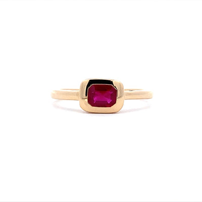 Sabrina Designs 14 Karat Emerald Cut Ruby Contemporary Style R15003R Y