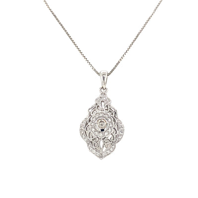 ESTATE Vintage Diamond Pendant in White Gold