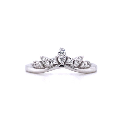 Curved Diamond Band in White Gold by Allison Kaufman