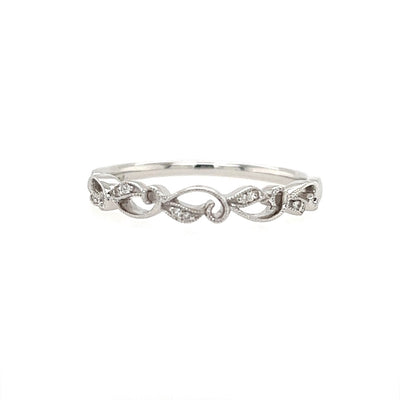 14K White Gold .03CTW Diamond Band, Size 7 by Allison Kaufman