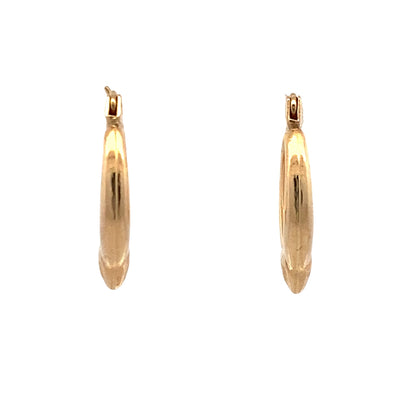 ESTATE Heart Hoops in Yellow Gold