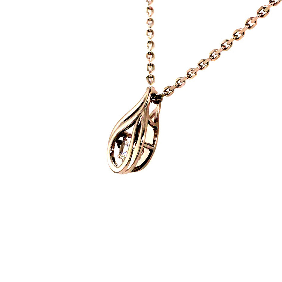 Free Form Style Cubic Zirconia Pendant in Silver