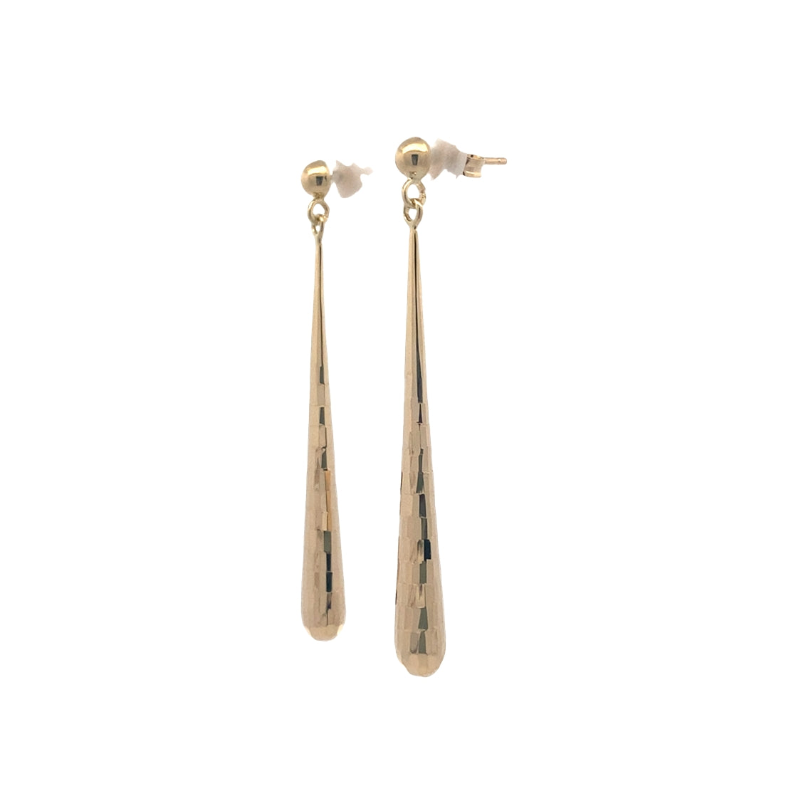 Elongaed Drop Earrings in Yellow Gold