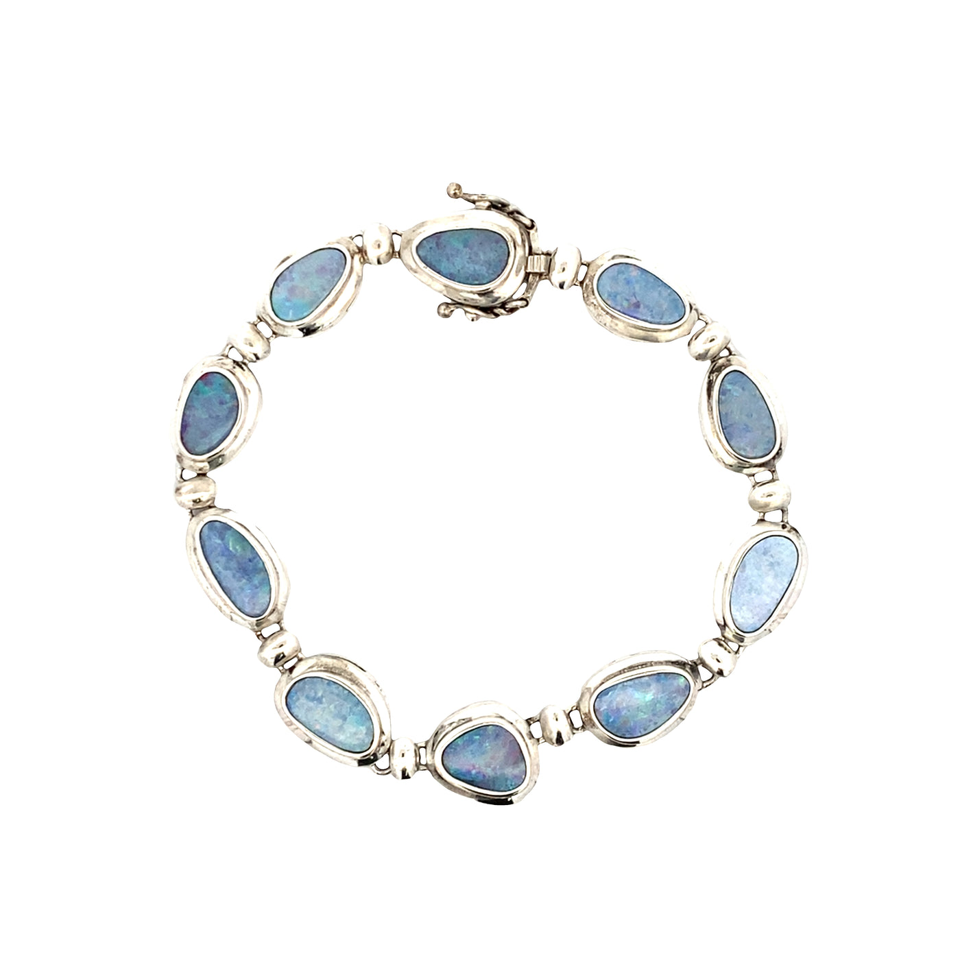 ESTATE Opal Doublet Station Bracelet in Silver