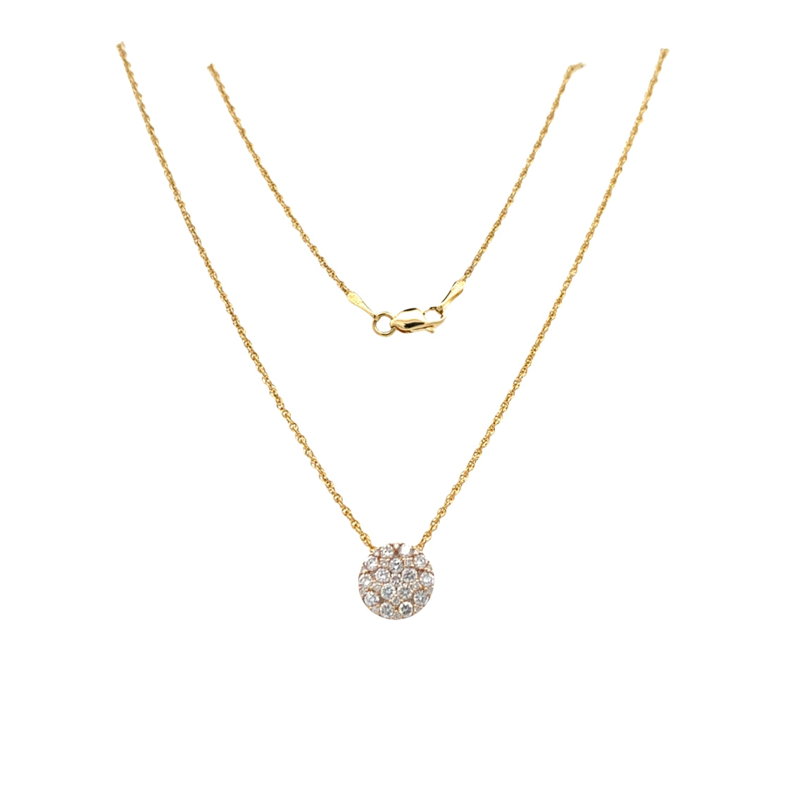 Diamond Cluster Pendant in Yellow Gold by Allison Kaufman Co.