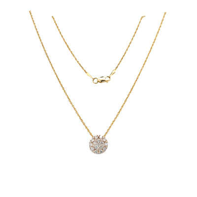 Diamond Cluster Pendant in Yellow Gold by Allison Kaufman Co.