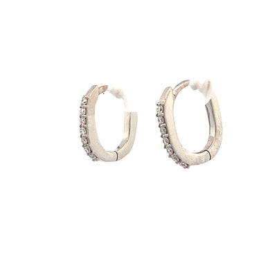 Diamond Elongated Huggies in Platinum by Beeghly & Co.