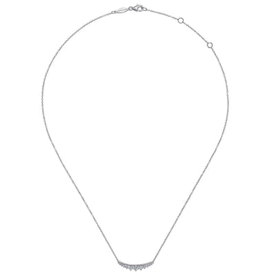 Diamond Curved Bar Necklace in WHite GOld by Gabriel & Co.