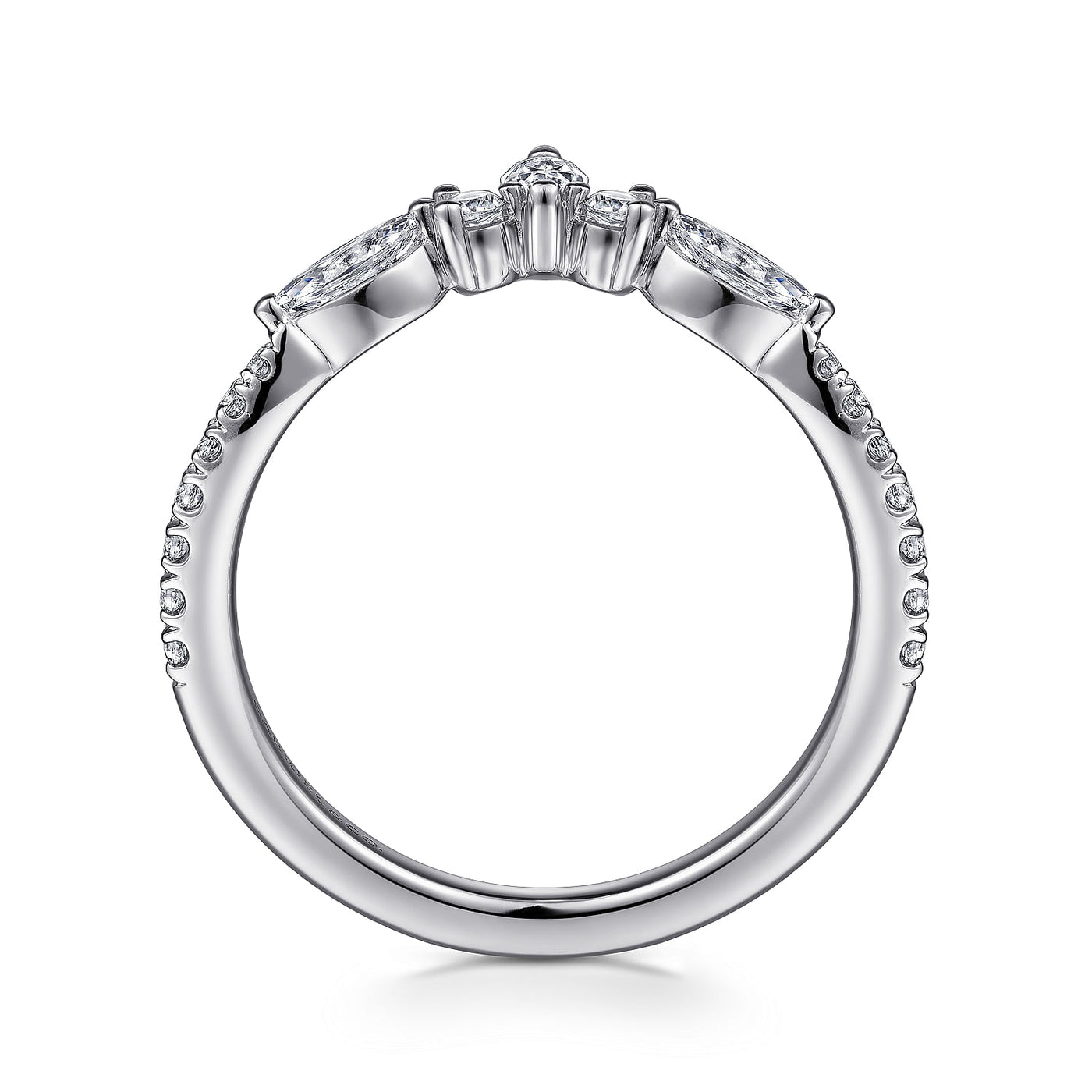Curved Diamond Wedding/Anniversary Band in White Gold by Gabriel & Co.