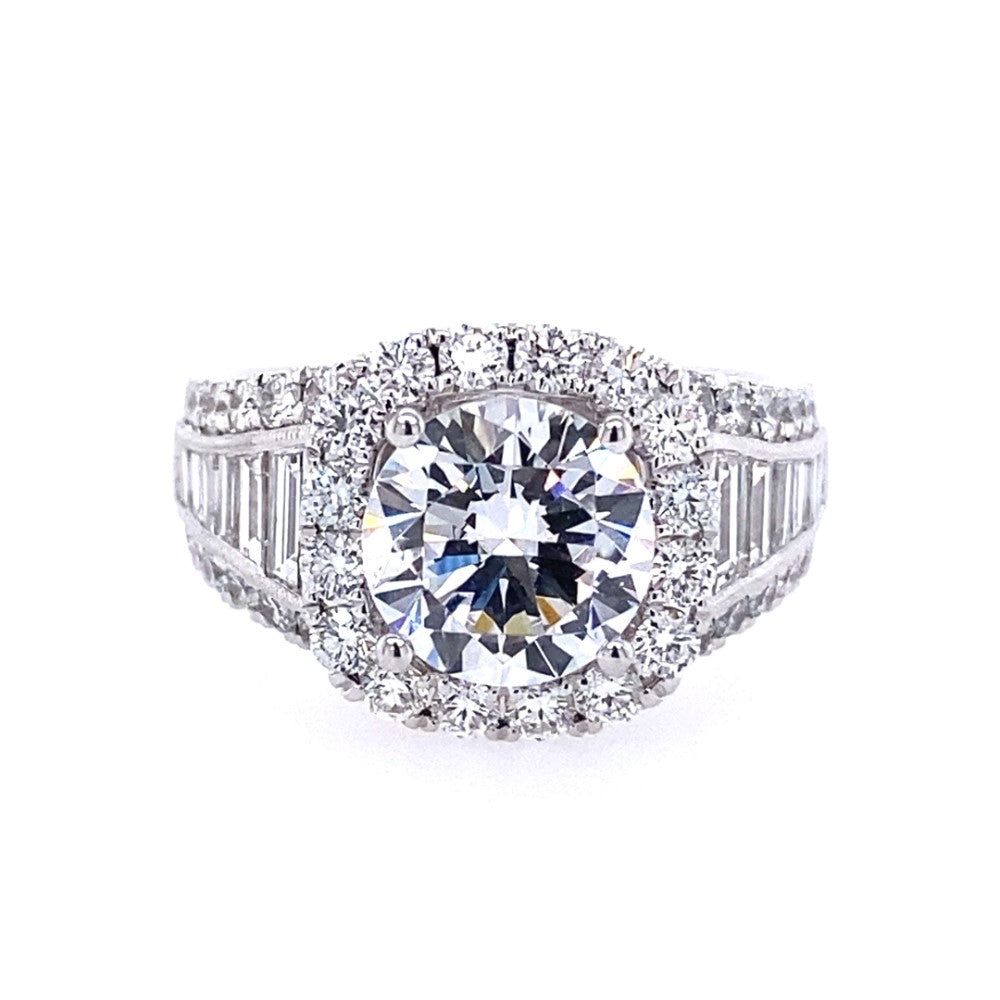 Simon G Jewelry 18 Karat Side Stones Round Shape Engagement Ring LR1164