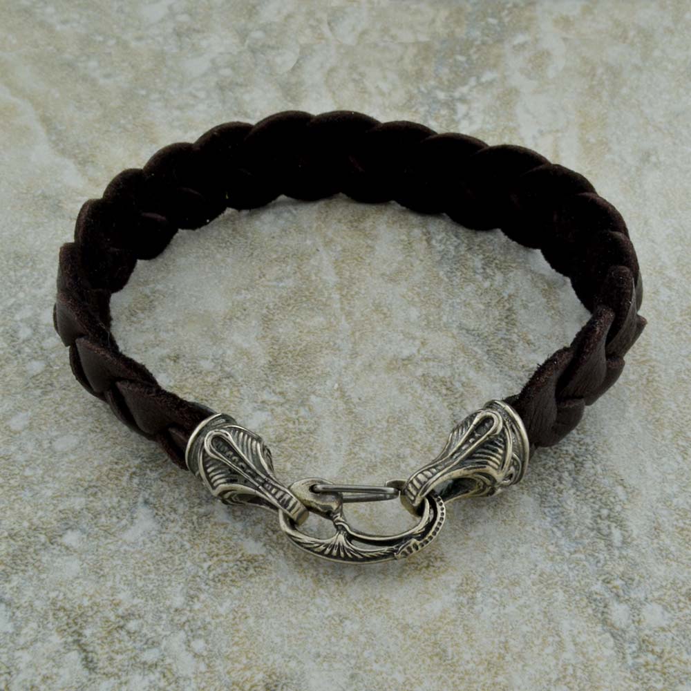 William Henry Deerskin Braided Bracelet LB8 Brn Hunter