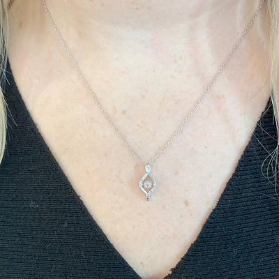 Fluttering Diamond Pendant in Silver
