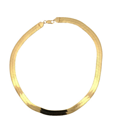 ESTATE 18" Herringbone Necklace in 14K Yellow Gold