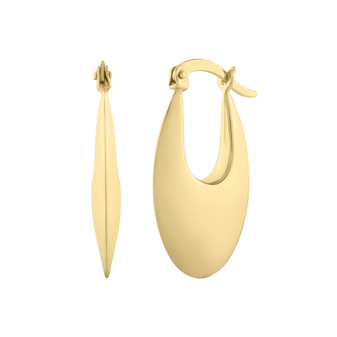 Oval Hoops in Yellow Gold