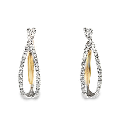 Gems One 14K Two-Tone Diamond Hoop Earrings ER10973-4WYD