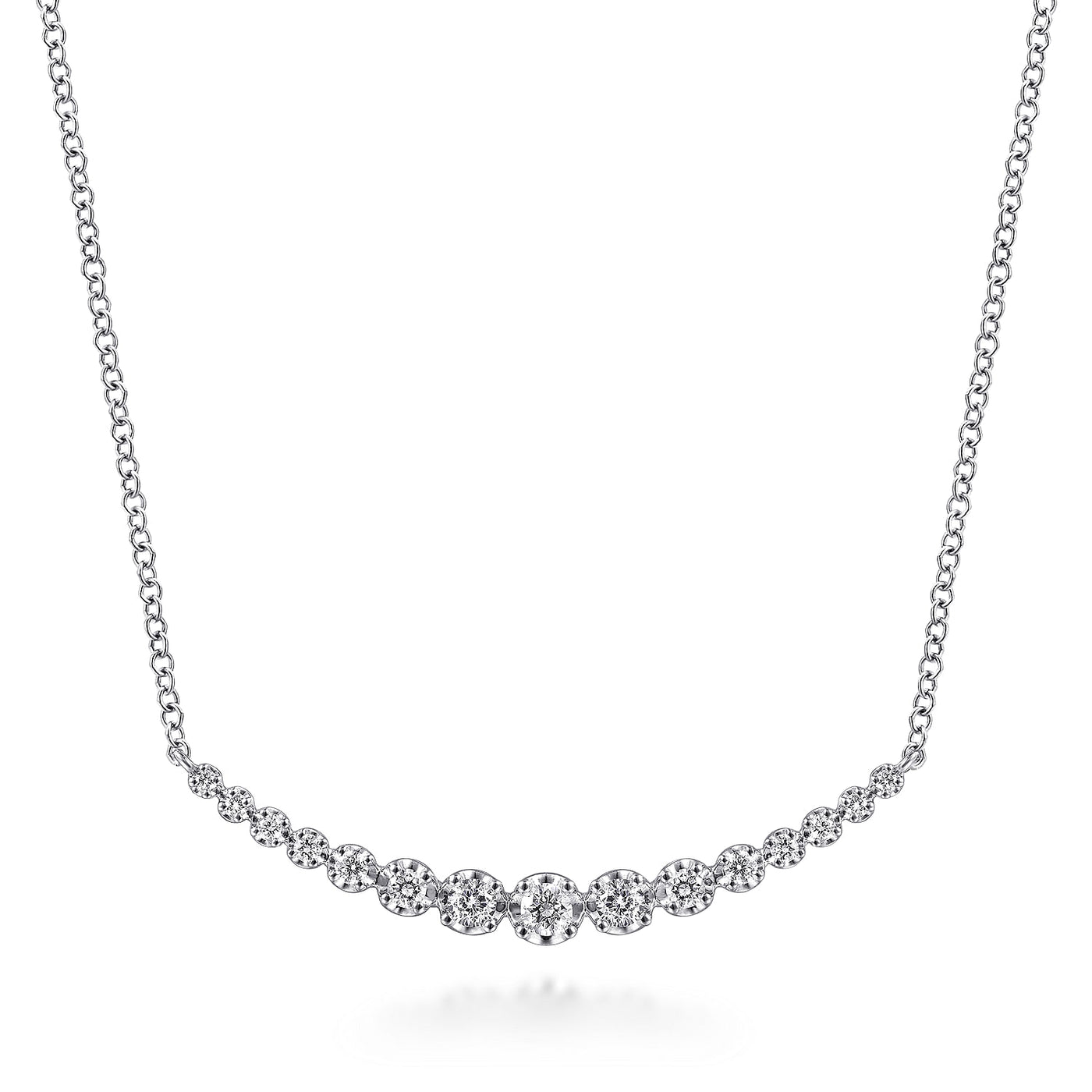 Graduated Diamond Necklace in White Gold by Gabriel & Co.