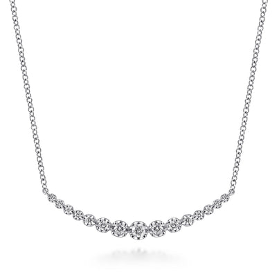 Graduated Diamond Necklace in White Gold by Gabriel & Co.