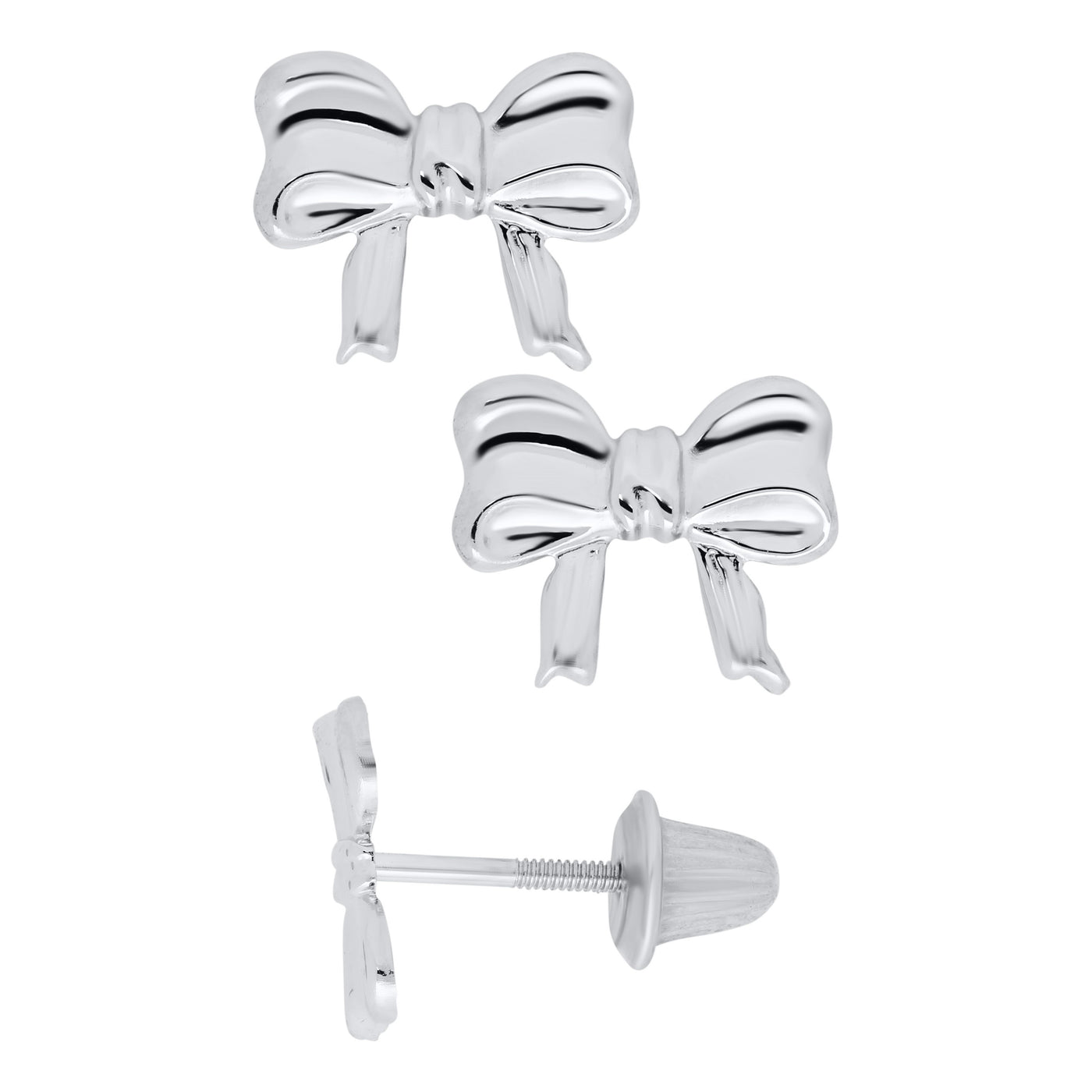 Sterling Silver Bow Stud Children's Earrings ES226