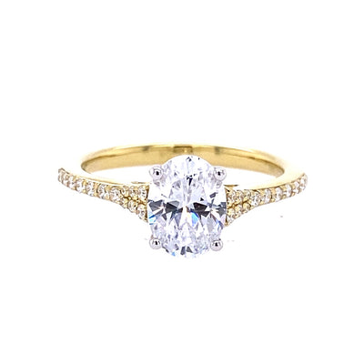 Simon G Jewelry 18 Karat Side Stones Oval Shape Engagement Ring LR2507-OV