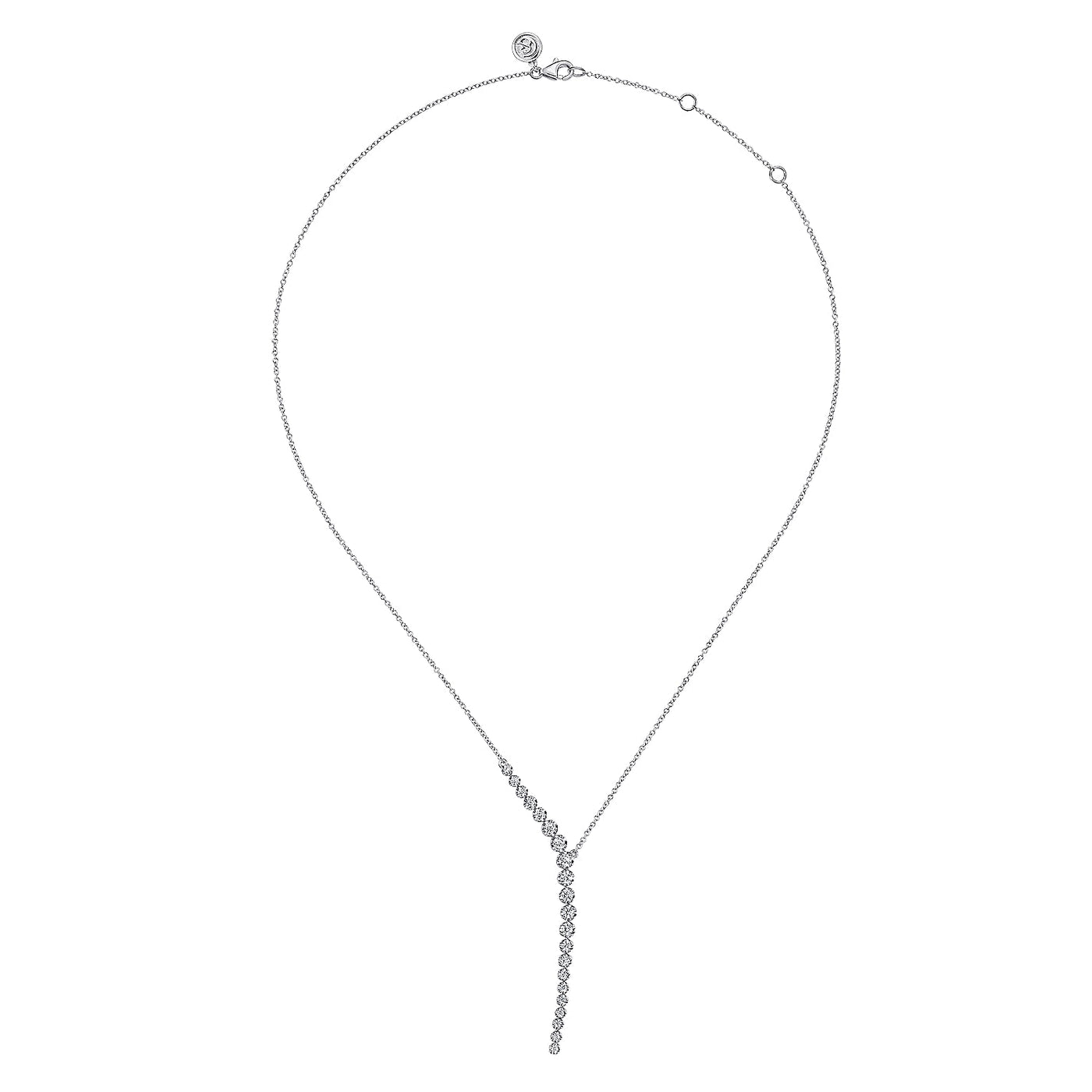 Diamond Fancy Link Necklace in White Gold by Gabriel & Co.