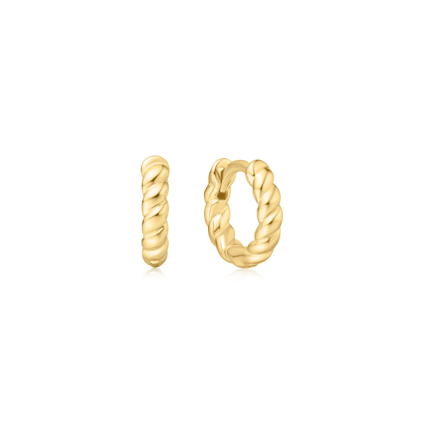Textured Huggie in Yellow Gold by Ania Haie