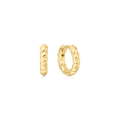 Textured Huggie in Yellow Gold by Ania Haie