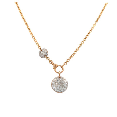 Estate Pomellato 18K Diamond Disc Necklace in Yellow Gold
