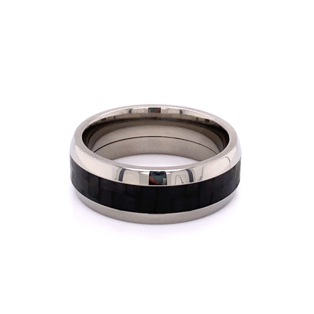 Lashbrook Titanium Fancy 8mm Wedding Band C8D14/CF