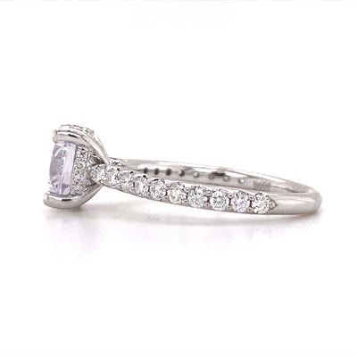 FANA 14 Karat with Side Stones Round Shape Engagement Ring S3240/WG