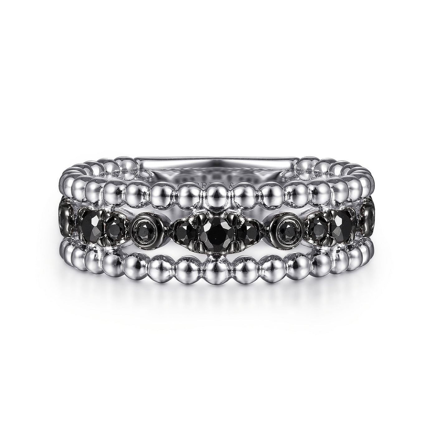 BlackSpinel Bujukan Ring in SIlver by Gabriel & Co.