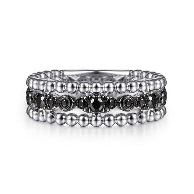BlackSpinel Bujukan Ring in SIlver by Gabriel & Co.