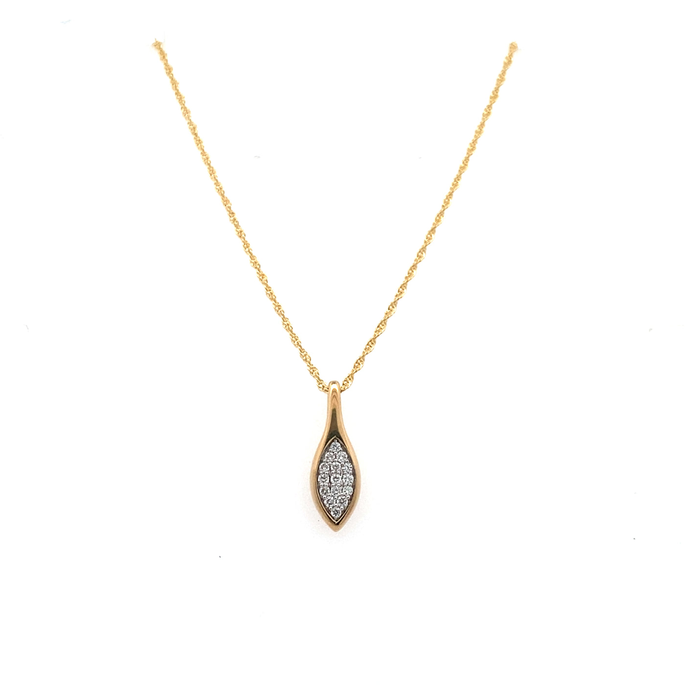 14K Yellow Gold .20CTW Diamond Pendant by Allison Kaufman
