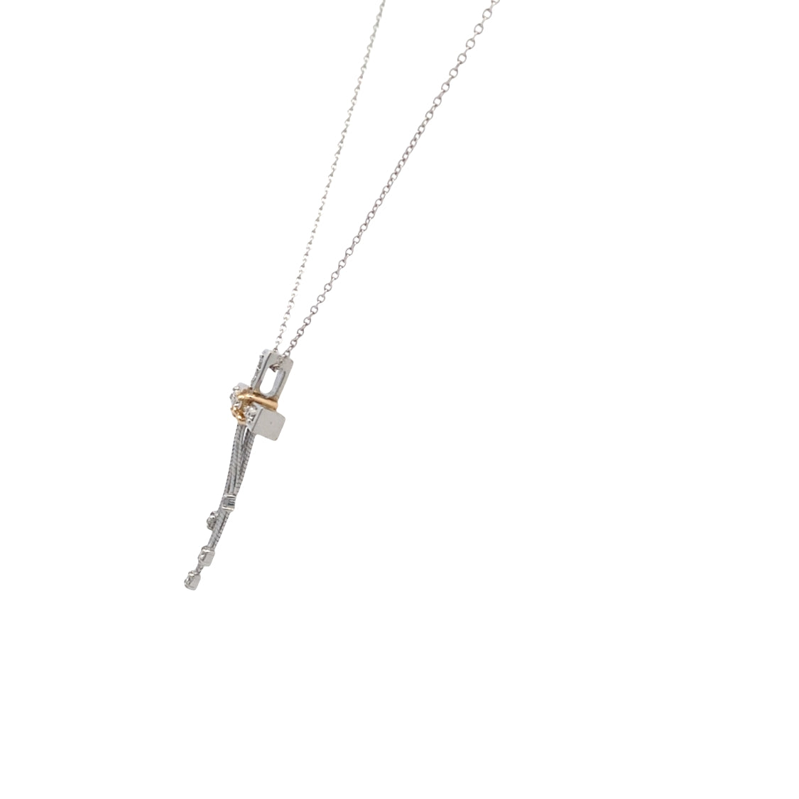 Cross in the Wind Pendant in Two-Tone Gold with 18" Chain
