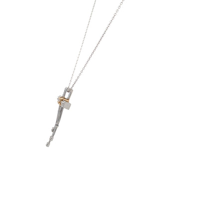 Cross in the Wind Pendant in Two-Tone Gold with 18" Chain